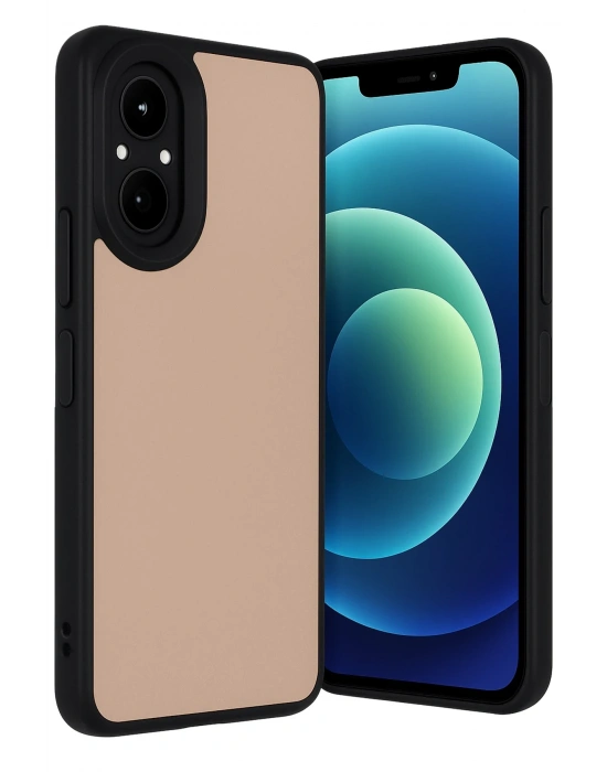 Newface Realme 12 Lite Kılıf Aras Deri Kapak - Pudra