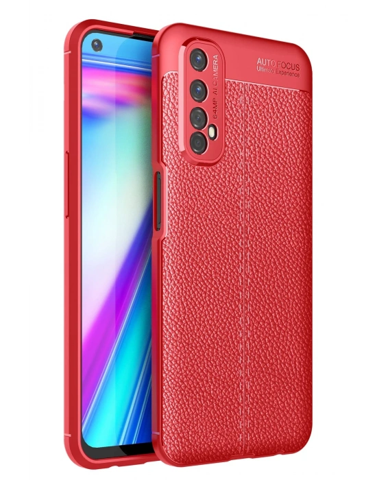 Newface Realme 7 Kılıf Auto Focus Kapak - Kırmızı