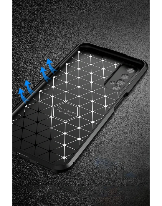 Newface Realme 7 Kılıf Auto Focus Karbon Kapak - Siyah