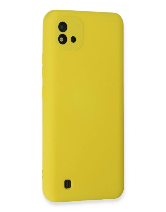 Newface Realme C11 2021 Kılıf Nano içi Kadife Silikon - Sarı
