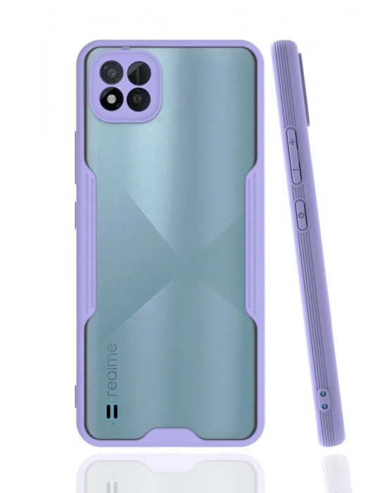 Newface Realme C11 2021 Kılıf Platin Silikon - Lila