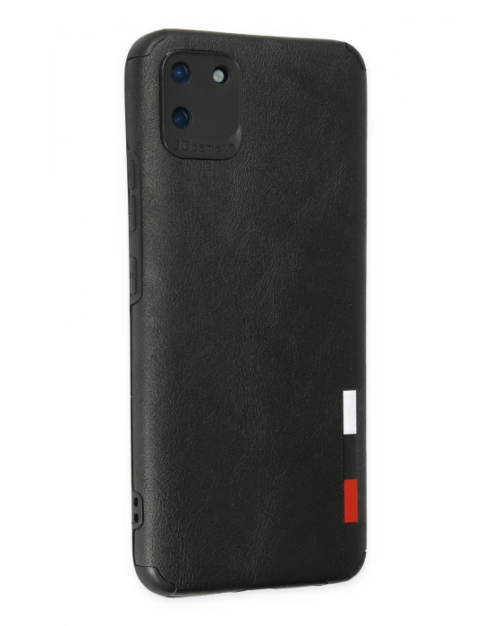 Newface Realme C11 Kılıf Loop Deri Silikon - Siyah