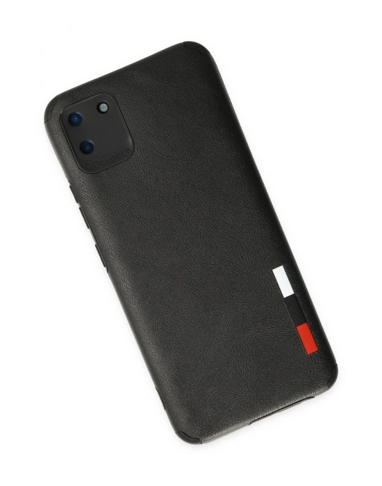 Newface Realme C11 Kılıf Loop Deri Silikon - Siyah