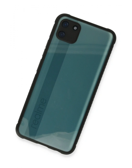 Newface Realme C11 Kılıf Miami Şeffaf Silikon - Siyah