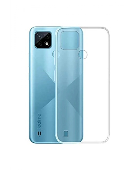 Newface Realme C21 Kılıf Deluxe 2mm Şeffaf Silikon - Şeffaf