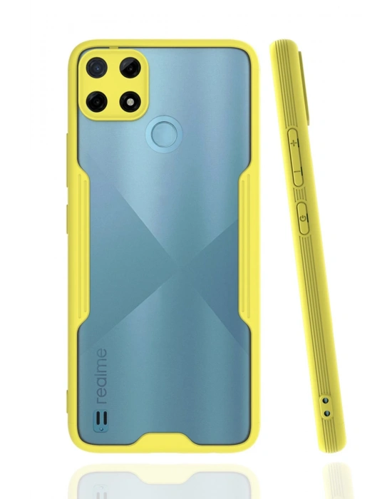 Newface Realme C25Y Kılıf Platin Silikon - Sarı