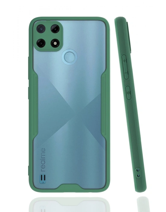 Newface Realme C25Y Kılıf Platin Silikon - Yeşil