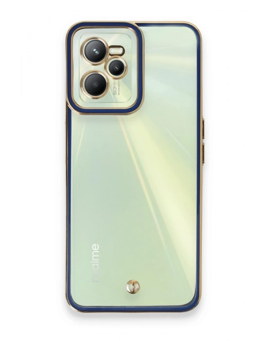 Newface Realme C35 Kılıf Liva Lens Silikon - Mavi