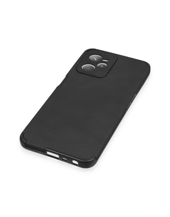 Newface Realme C35 Kılıf Loop Deri Silikon - Siyah