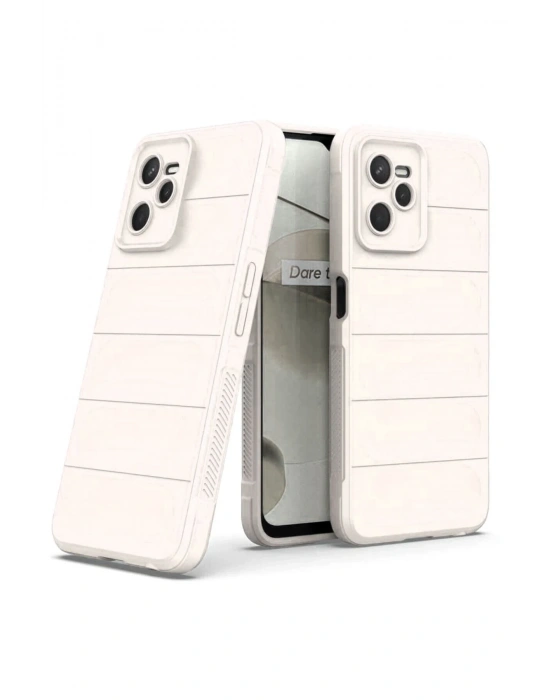 Newface Realme C35 Kılıf Optimum Silikon - Krem