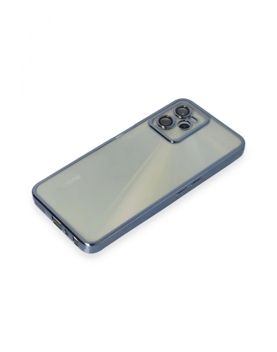 Newface Realme C35 Kılıf Razer Lensli Silikon - Açık Mavi