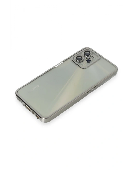 Newface Realme C35 Kılıf Razer Lensli Silikon - Gümüş