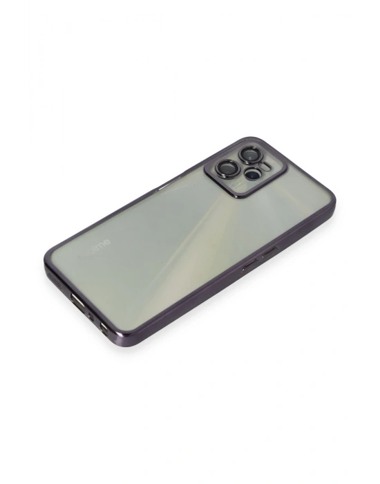 Newface Realme C35 Kılıf Razer Lensli Silikon - Mor