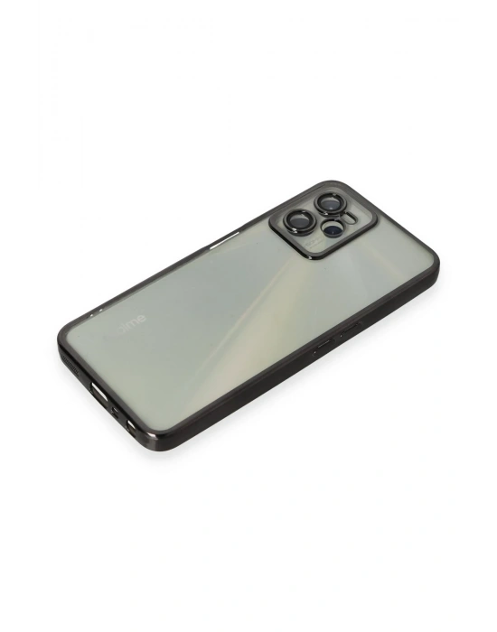 Newface Realme C35 Kılıf Razer Lensli Silikon - Siyah