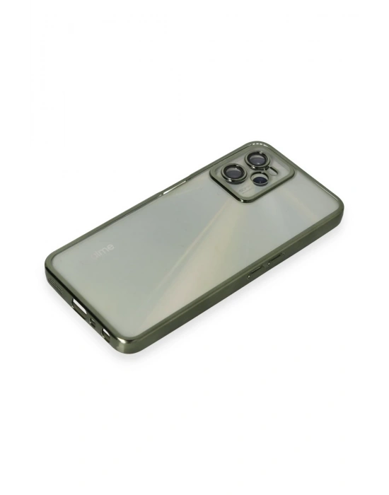 Newface Realme C35 Kılıf Razer Lensli Silikon - Yeşil