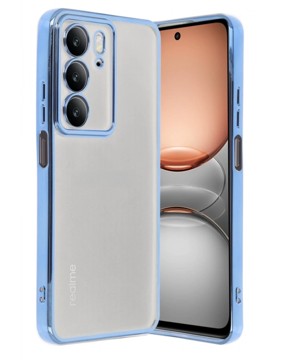 Newface Realme C75 4G Kılıf Razer Lensli Silikon - Açık Mavi