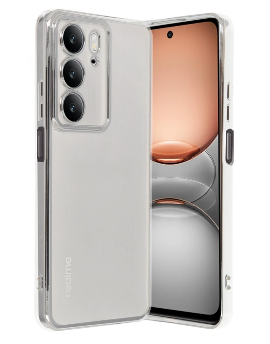 Newface Realme C75 4G Kılıf Razer Lensli Silikon - Gümüş