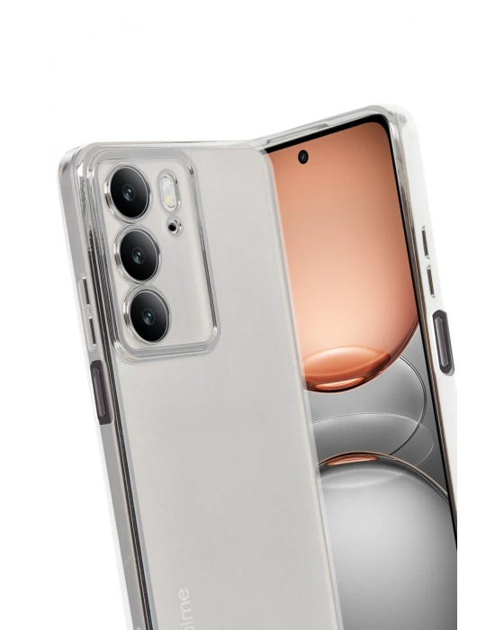 Newface Realme C75 4G Kılıf Razer Lensli Silikon - Gümüş