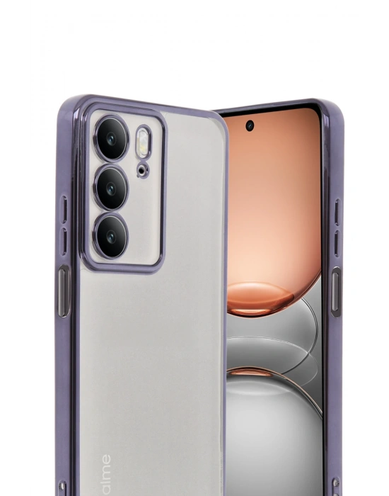 Newface Realme C75 4G Kılıf Razer Lensli Silikon - Mor