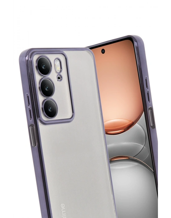 Newface Realme C75 4G Kılıf Razer Lensli Silikon - Mor