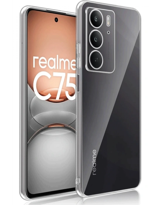 Newface Realme C75 Kılıf Lüx Şeffaf Silikon