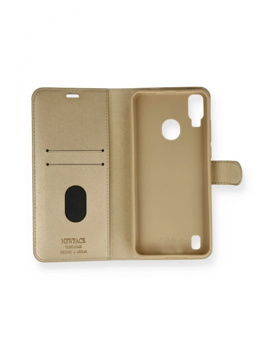 Newface Reeder P13 Blue Kılıf Trend S Plus Kapaklı Kılıf - Gold
