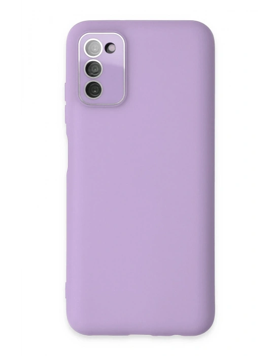 Newface Samsung Galaxy A03S Kılıf Lansman Glass Kapak - Lila