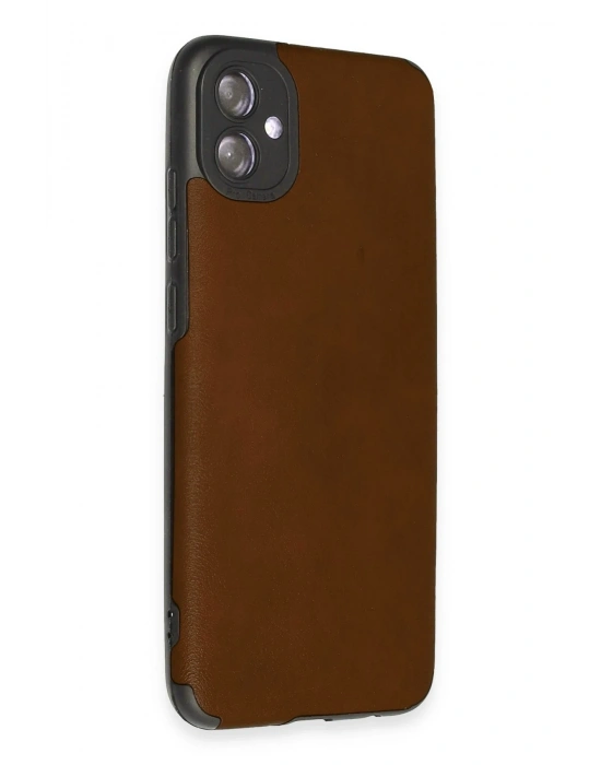 Newface Samsung Galaxy A04E Kılıf Loop Deri Silikon - Kahverengi