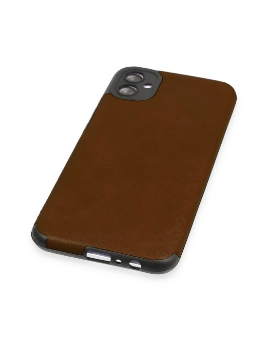 Newface Samsung Galaxy A04E Kılıf Loop Deri Silikon - Kahverengi