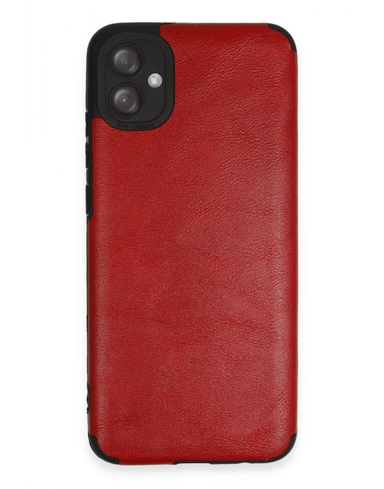 Newface Samsung Galaxy A04E Kılıf Loop Deri Silikon - Kırmızı