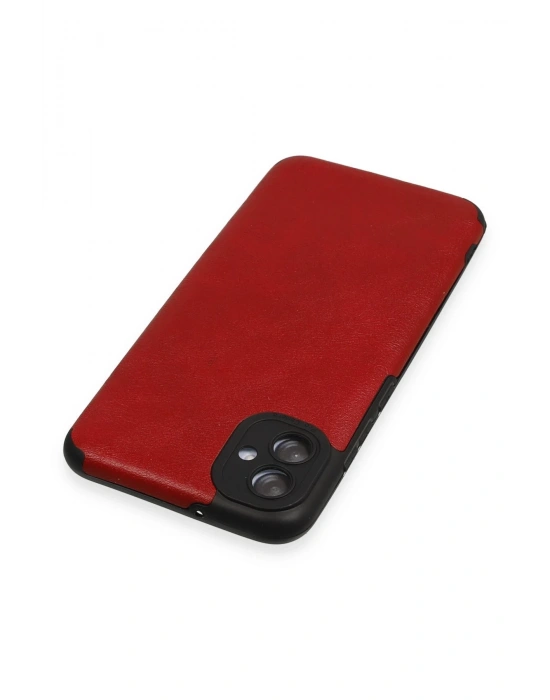 Newface Samsung Galaxy A04E Kılıf Loop Deri Silikon - Kırmızı