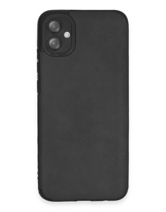 Newface Samsung Galaxy A04E Kılıf Loop Deri Silikon - Siyah