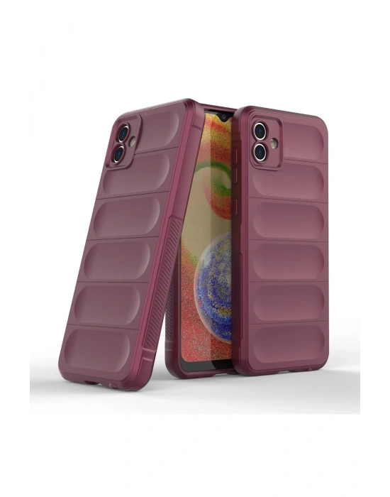 Newface Samsung Galaxy A04E Kılıf Optimum Silikon - Bordo