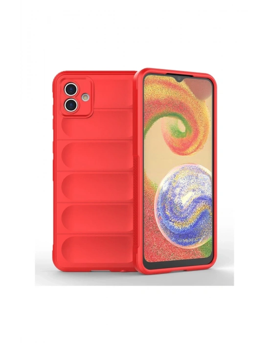 Newface Samsung Galaxy A04E Kılıf Optimum Silikon - Kırmızı