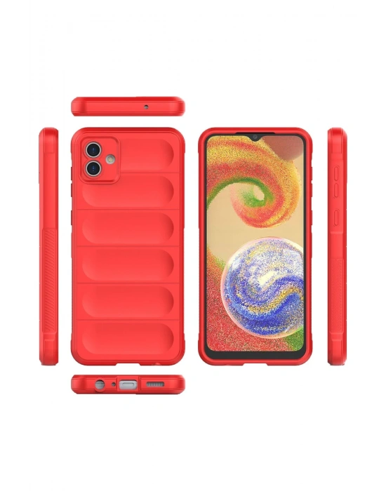 Newface Samsung Galaxy A04E Kılıf Optimum Silikon - Kırmızı