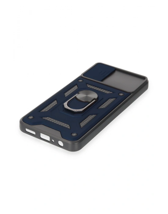 Newface Samsung Galaxy A04E Kılıf Pars Lens Yüzüklü Silikon - Lacivert