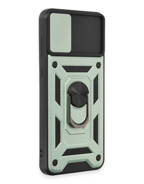 Newface Samsung Galaxy A04E Kılıf Pars Lens Yüzüklü Silikon - Yeşil