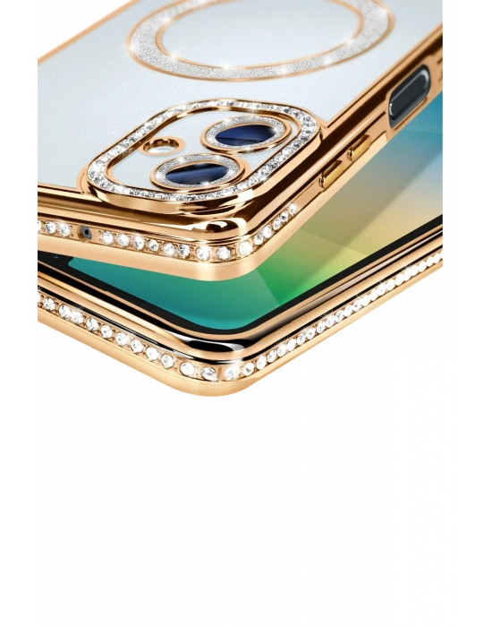 Newface Samsung Galaxy A06 Joke Simli Magneticsafe Kılıf - Gold