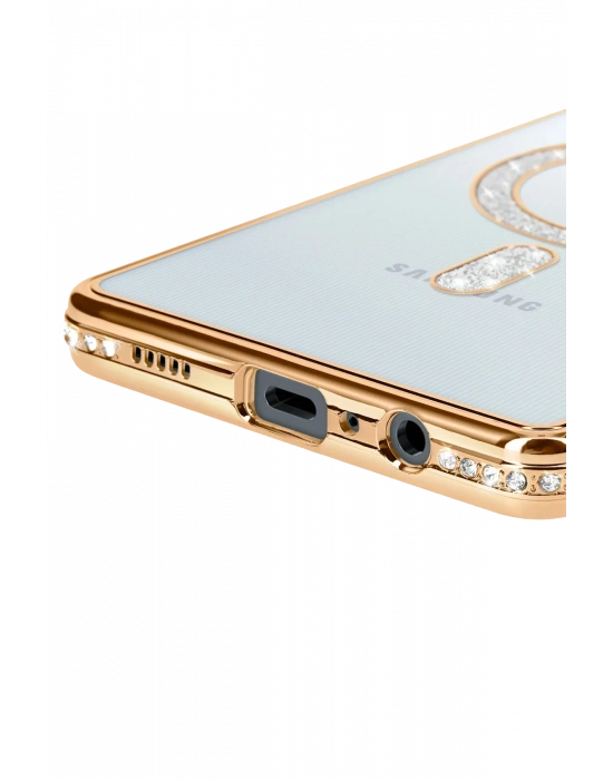 Newface Samsung Galaxy A06 Joke Simli Magneticsafe Kılıf - Gold