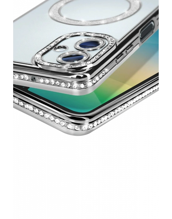 Newface Samsung Galaxy A06 Joke Simli Magneticsafe Kılıf - Gümüş