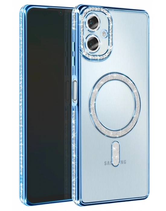 Newface Samsung Galaxy A06 Joke Simli Magneticsafe Kılıf - Mavi