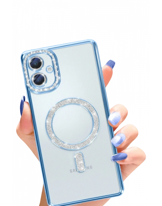 Newface Samsung Galaxy A06 Joke Simli Magneticsafe Kılıf - Mavi