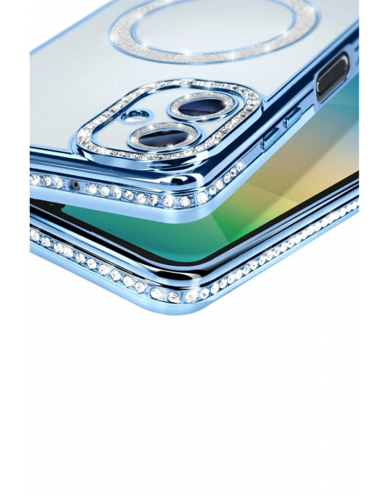 Newface Samsung Galaxy A06 Joke Simli Magneticsafe Kılıf - Mavi