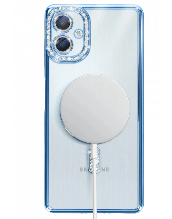 Newface Samsung Galaxy A06 Joke Simli Magneticsafe Kılıf - Mavi