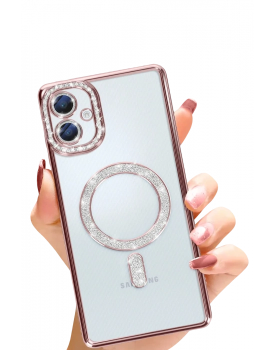 Newface Samsung Galaxy A06 Joke Simli Magneticsafe Kılıf - Pembe