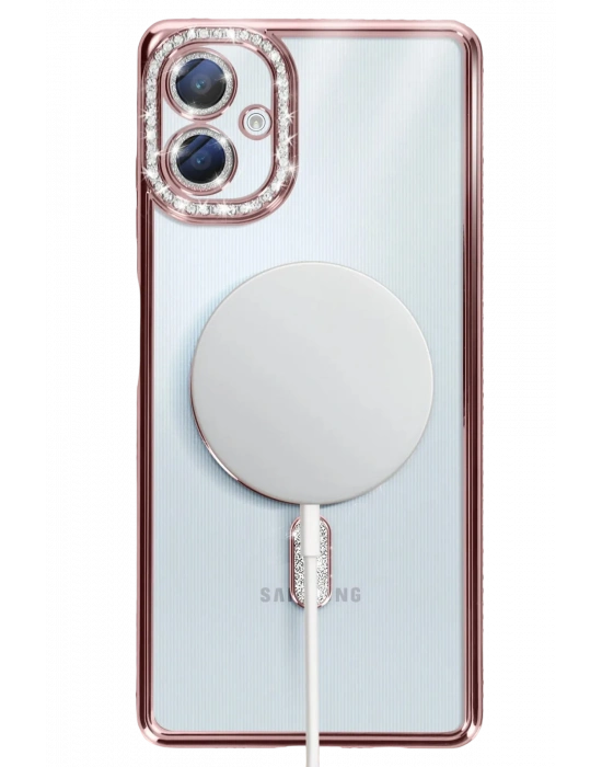 Newface Samsung Galaxy A06 Joke Simli Magneticsafe Kılıf - Pembe