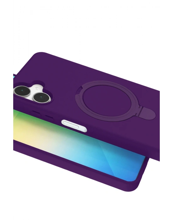 Newface Samsung Galaxy A06 Regal Magsafe Standlı Kapak - Derin Mor