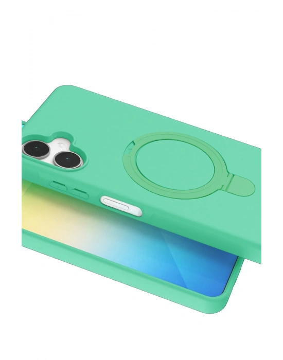 Newface Samsung Galaxy A06 Regal Magsafe Standlı Kapak - Yeşil