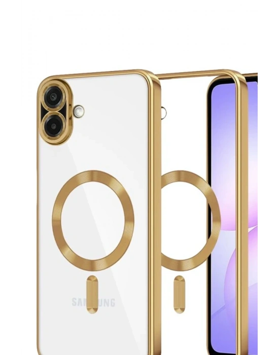 Newface Samsung Galaxy A07 4G Kross Magneticsafe Kapak - Gold