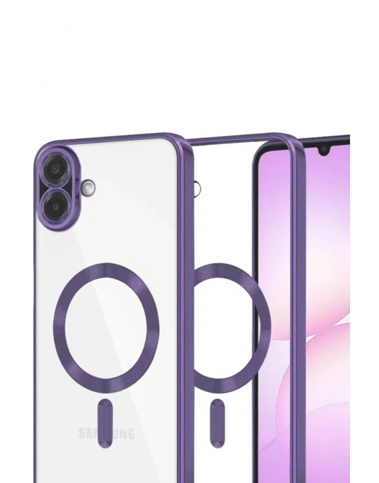 Newface Samsung Galaxy A07 4G Kross Magneticsafe Kapak - Mor